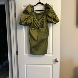 PrettyLittleThing Olive Long Sleeve Dress